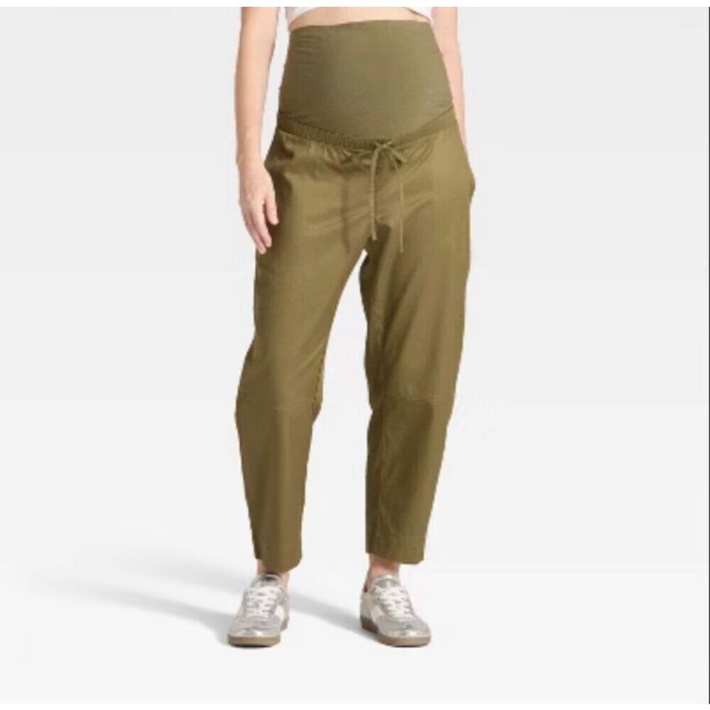 🌸 Ingrid & Isabel Pull on Maternity Barrel Leg Pants Size Large New